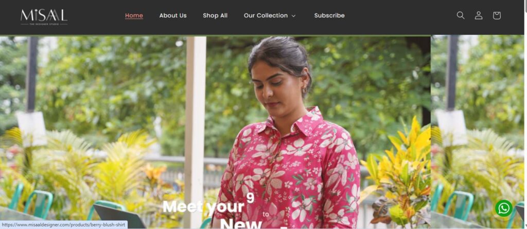 berry blush floral shirt for women by misail designer