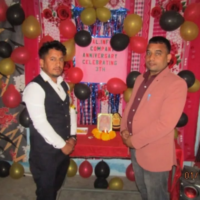 CEO with chief guest at company anniversary celebration
