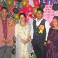 CEO and chief guest sharing stage at corporate anniversary