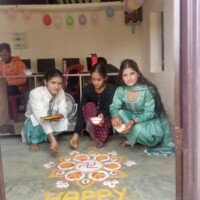 Beautiful rangoli design during Diwali celebration