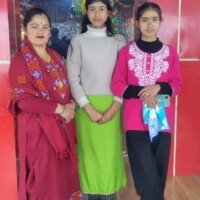 Team members visiting temple together