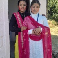 Friends playing Holi with gulal and water colors