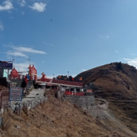 Pohlani Mata Temple near Dalhousie surrounded by pine trees